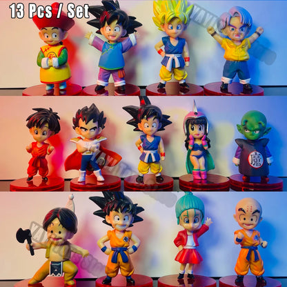 "Dragon Ball Z Anime Action Figure Set - Super Saiyan Son Goku, Son Gohan, Vegeta, Broly, Piccolo, Majin Buu - Collectible Model Toys"