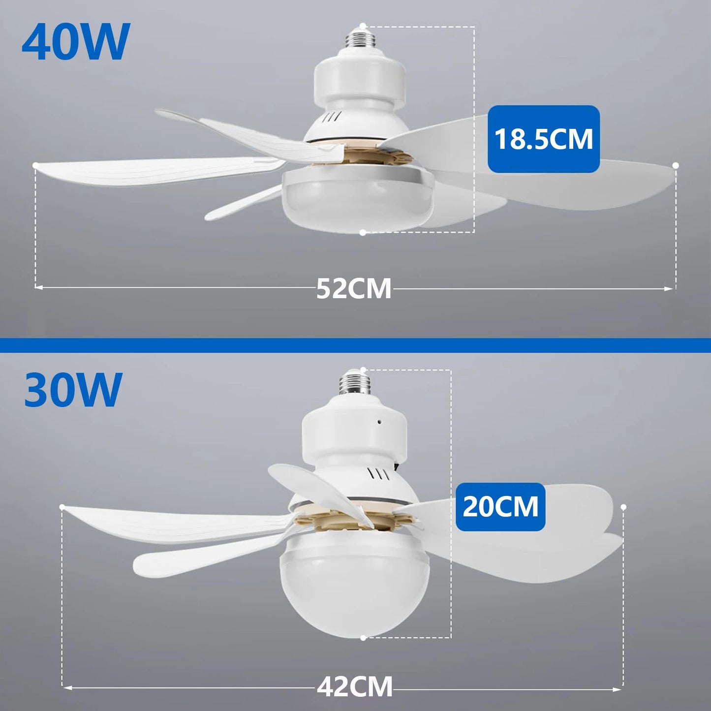 "Remote-Controlled LED Ceiling Fan Light (40W, E27) for Dimming - Ideal for Living Rooms, Studies, and Household Use (85-265V)"