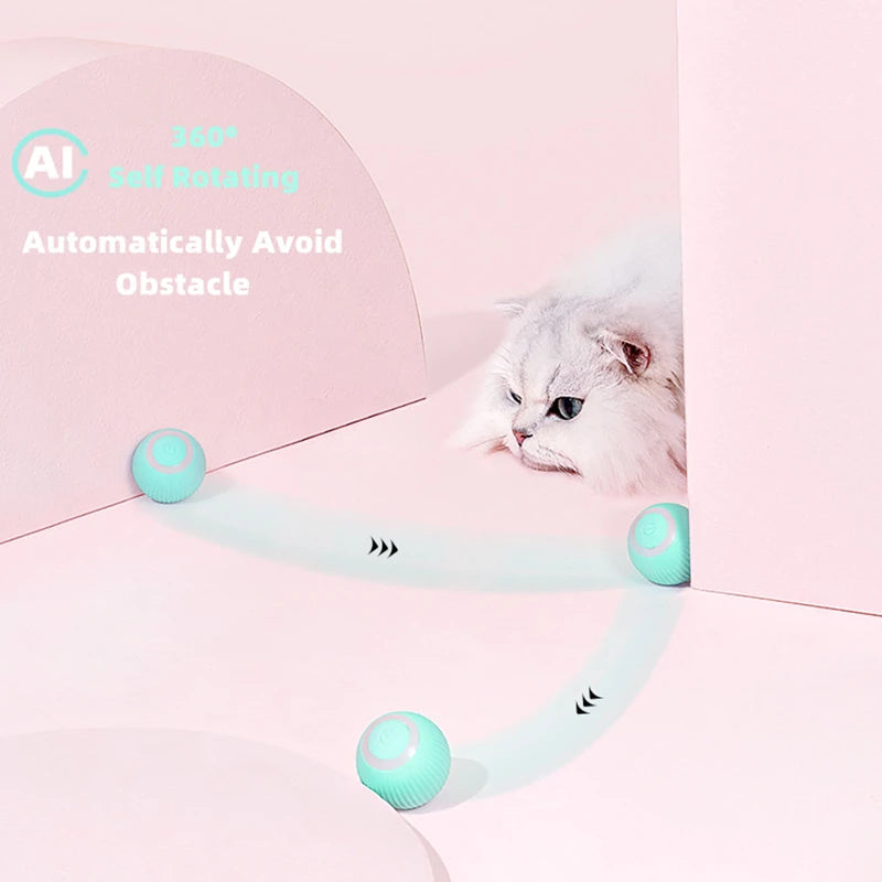 Electric Rolling Cat Ball Toy: Interactive Smart Toy for Indoor Cats, Self-Moving & Training Aid